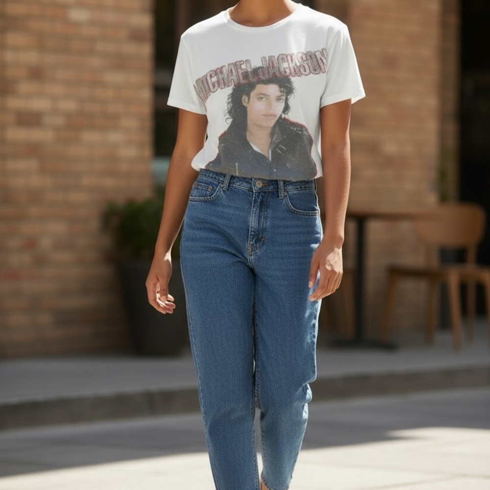 Graphic Michael Jackson White Short Sleeve Tee